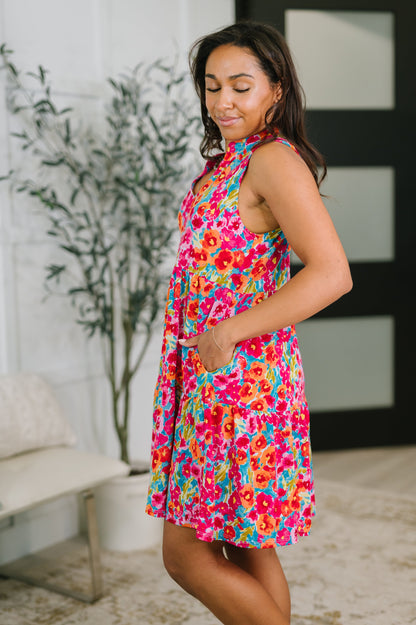 Lizzy Three Tier Tank Dress in Morning Glory boutique dress from Mollie Mae Boutique