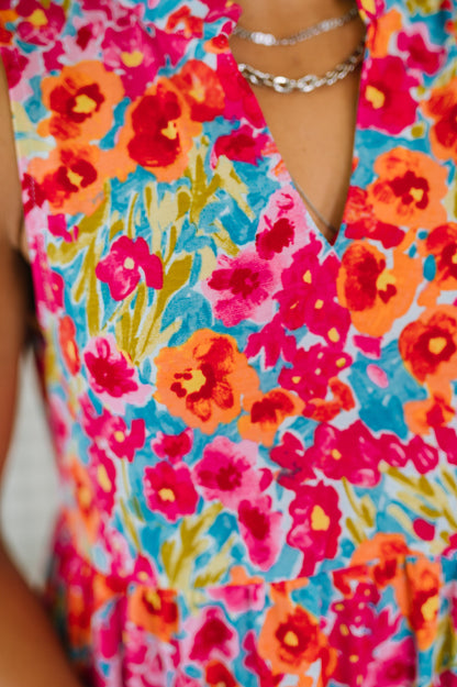Lizzy Three Tier Tank Dress in Morning Glory boutique dress from Mollie Mae Boutique