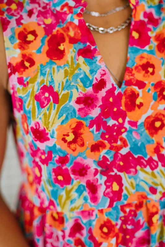 Lizzy Three Tier Tank Dress in Morning Glory boutique dress from Mollie Mae Boutique