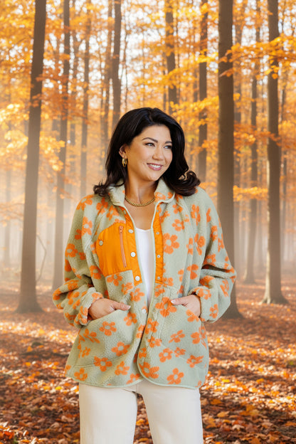 Love It Don't Leave It Floral Fleece Jacket