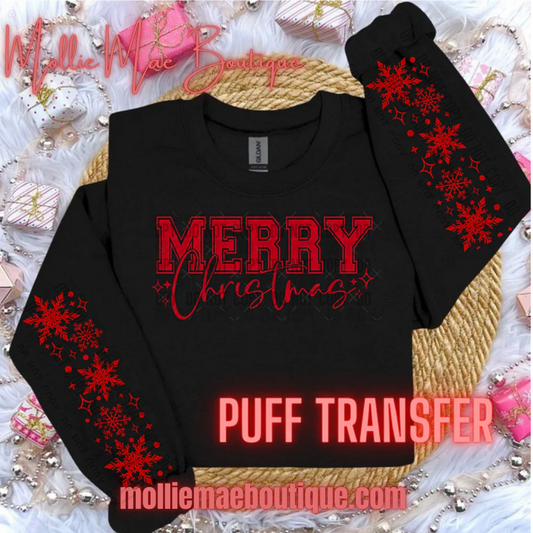 Merry Christmas Puff with Sleeves