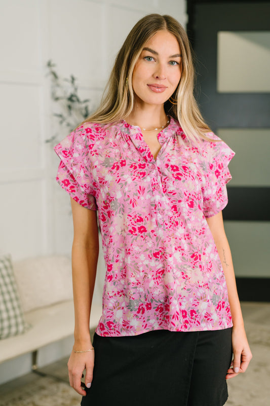 Need My Love Floral Blouse boutique apparel from Mollie Mae Boutique