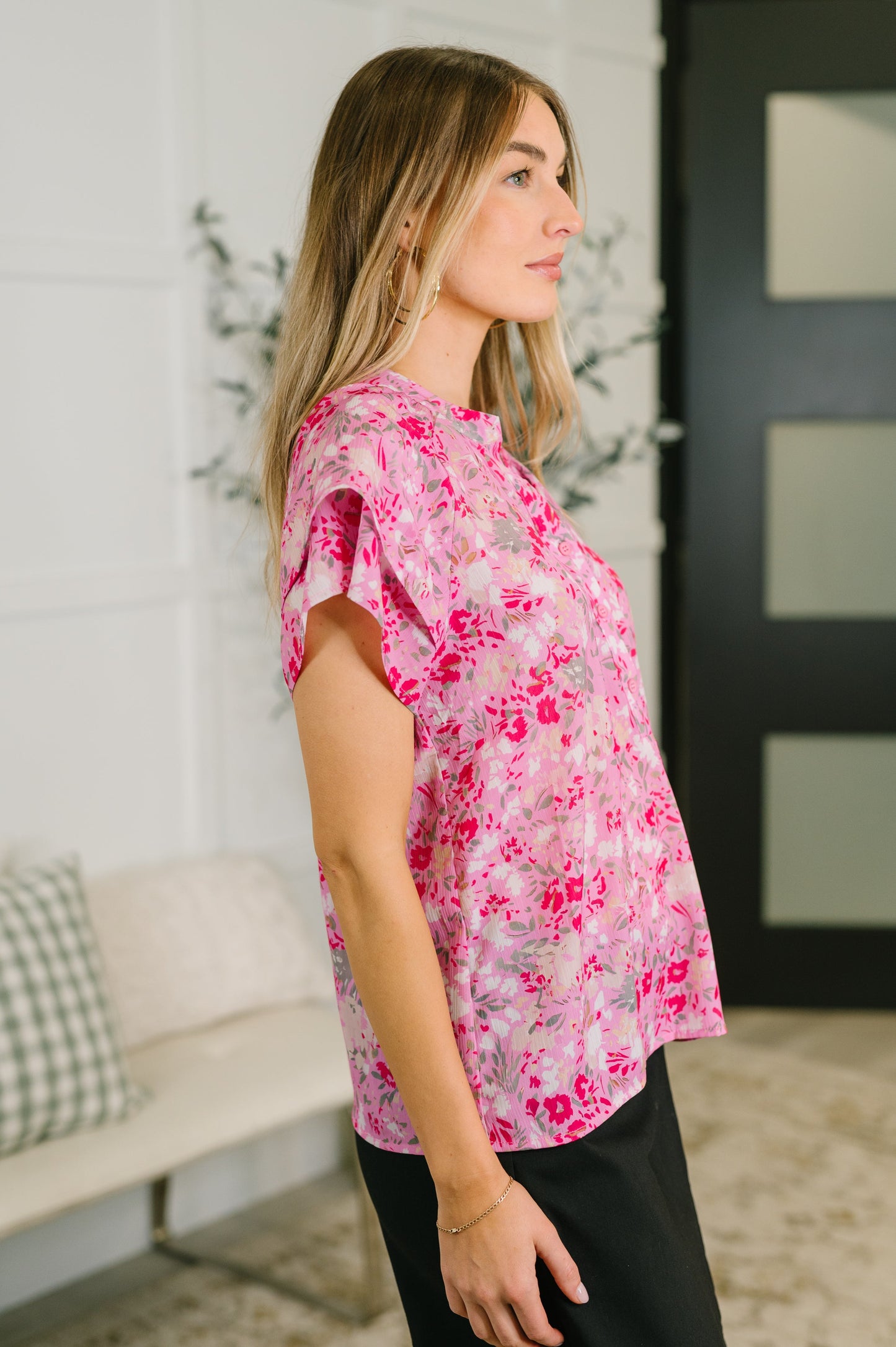 Need My Love Floral Blouse boutique apparel from Mollie Mae Boutique