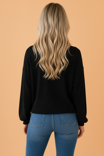 Racing Red ribbed corduroy oversized long sleeve sweatshirt with cozy boutique styling