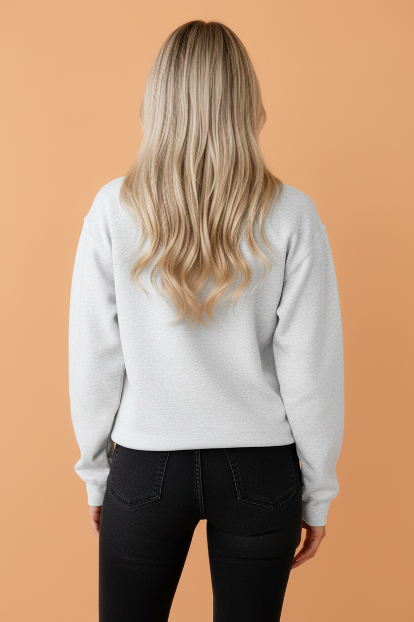 Light grey Game Day embroidered crewneck sweatshirt with ribbed cuffs and hem, women’s boutique game day style