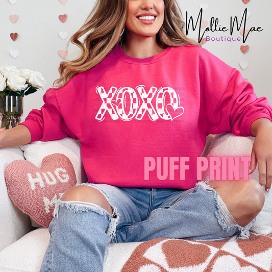 XOXO - White Puff Print