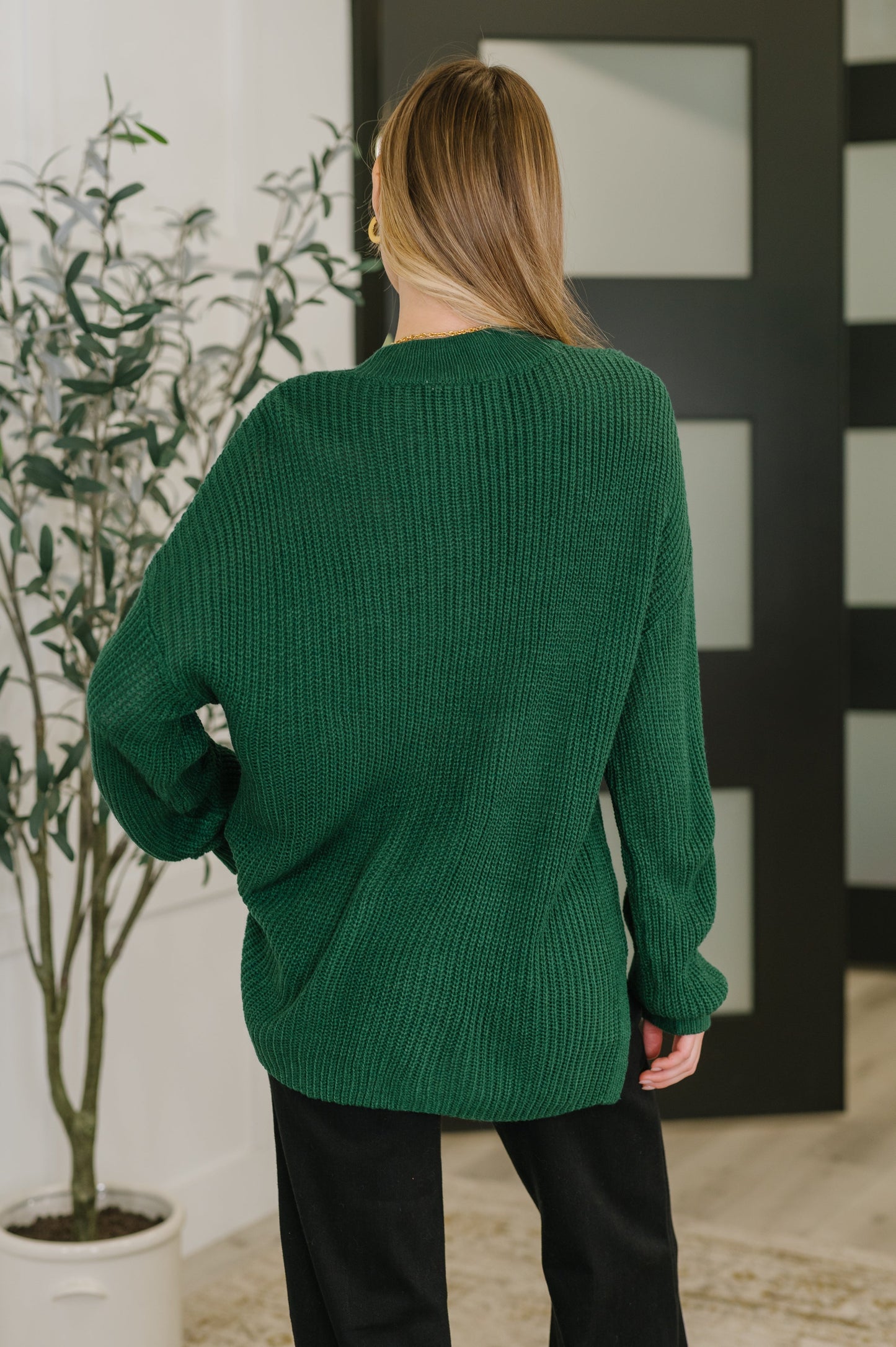 Quick Nap Textured Pullover in Hunter Green
