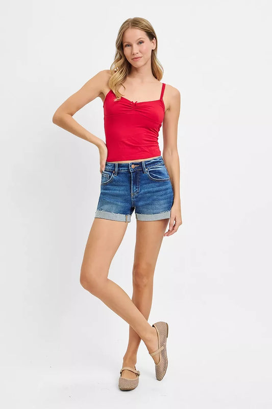 RISEN Low Rise Cuffed Shorts boutique apparel from Mollie Mae Boutique