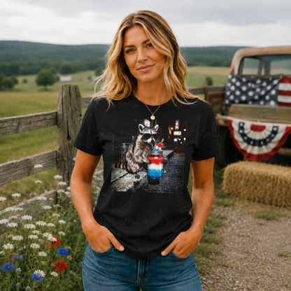 Red, White & Blue Raccoon Graphic Tee