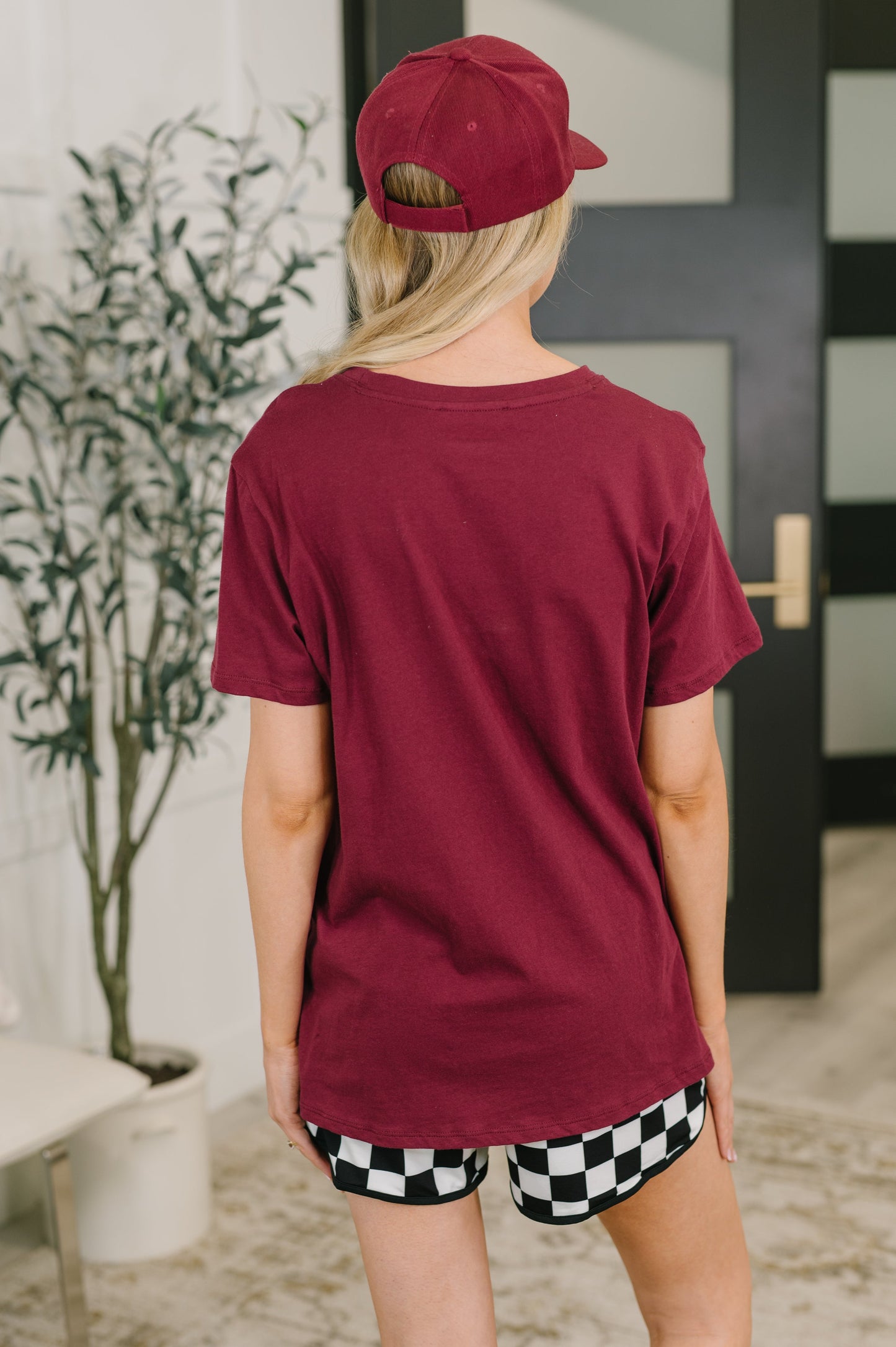 Rest Assured Basic Relaxed Tee in Cabernet - Mollie Mae Boutique