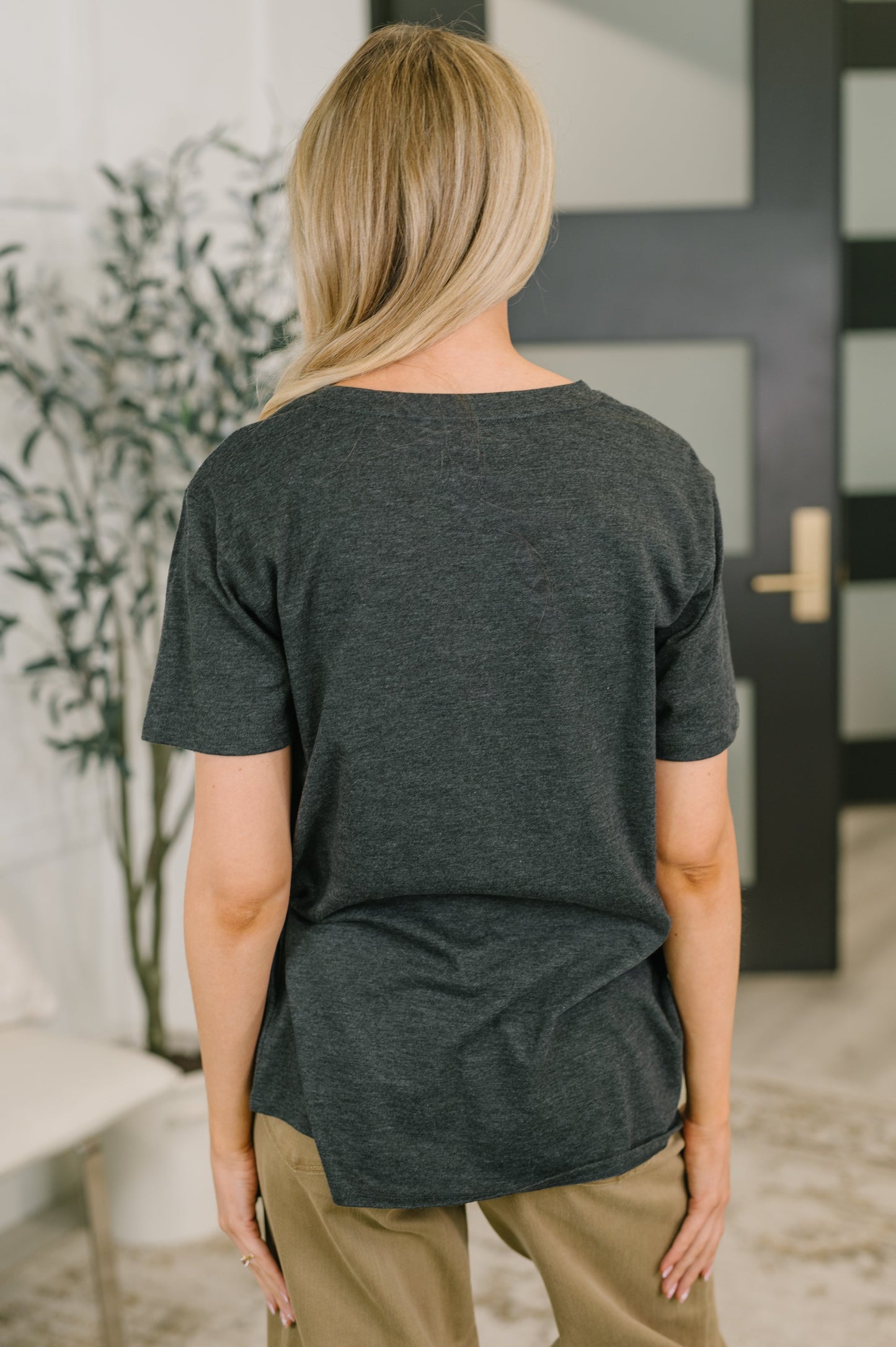 Rest Assured Basic Relaxed Tee in Charcoal - Mollie Mae Boutique