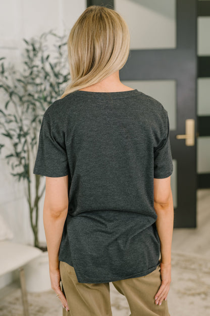 Rest Assured Basic Relaxed Tee in Charcoal - Mollie Mae Boutique