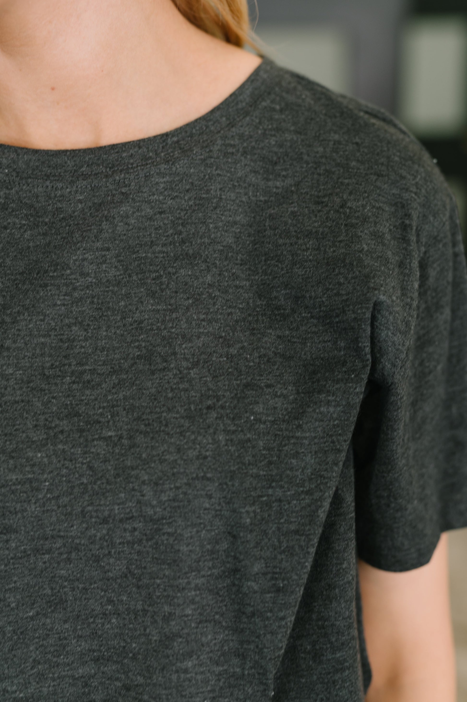 Rest Assured Basic Relaxed Tee in Charcoal - Mollie Mae Boutique