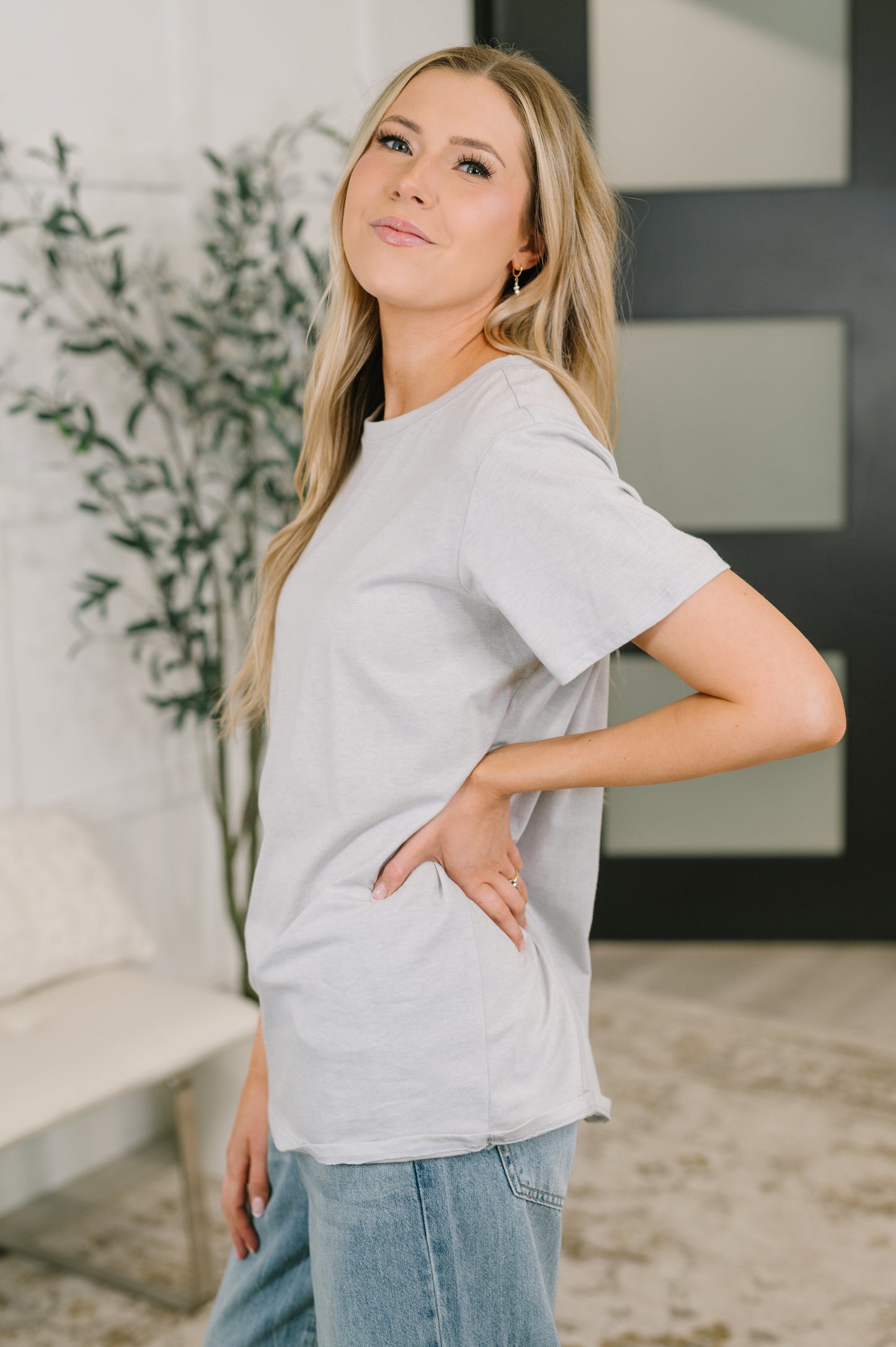 Rest Assured Basic Relaxed Tee in Heather Grey - Mollie Mae Boutique