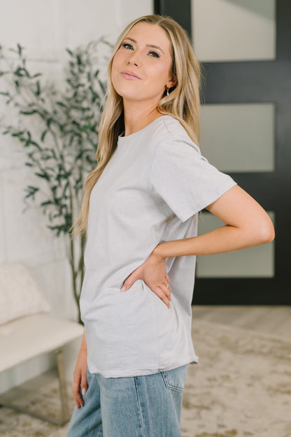 Rest Assured Basic Relaxed Tee in Heather Grey - Mollie Mae Boutique