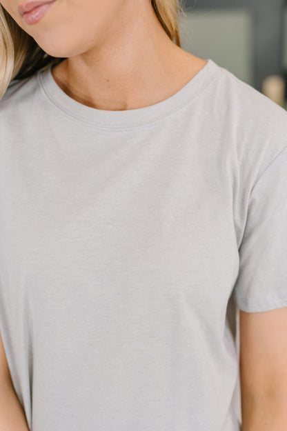 Rest Assured Basic Relaxed Tee in Heather Grey - Mollie Mae Boutique