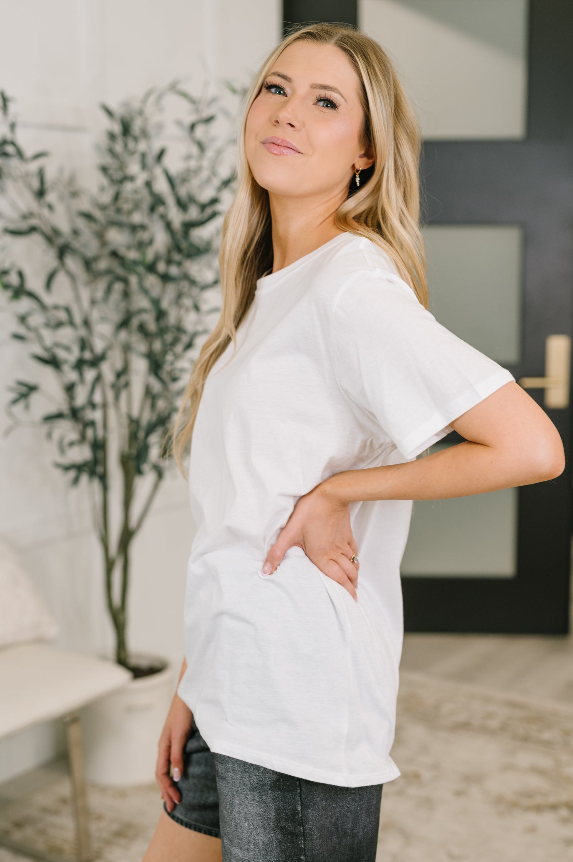Rest Assured Basic Relaxed Tee in White - Mollie Mae Boutique