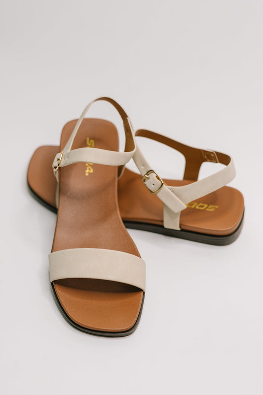 Riddle Ankle Strap Sandal in Beige boutique fashion by Mollie Mae Boutique