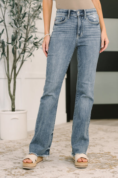 Robin High Waist Bootcut with Fray Hem