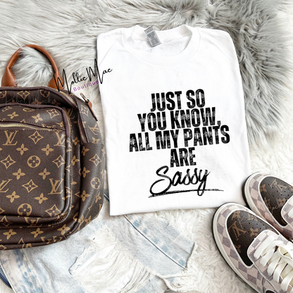 Just So You Know All My Pants Are Sassy