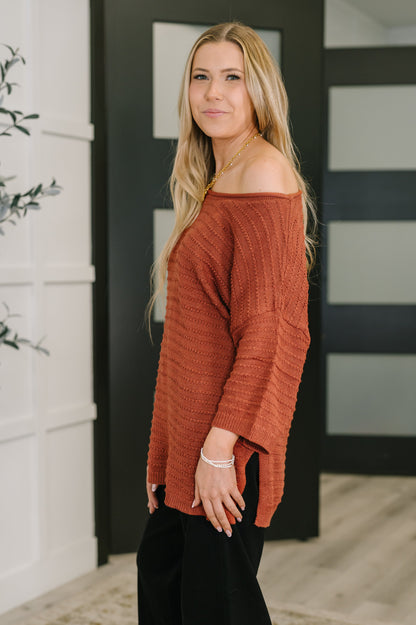 Slouchy Gal Off Shoulder Textured Top