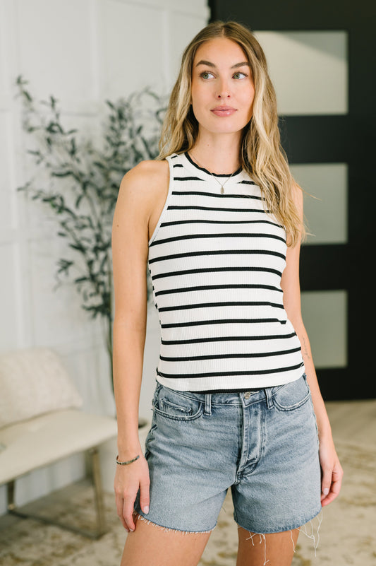 Start to Finished Ribbed Halter Tank boutique fashion by Mollie Mae Boutique