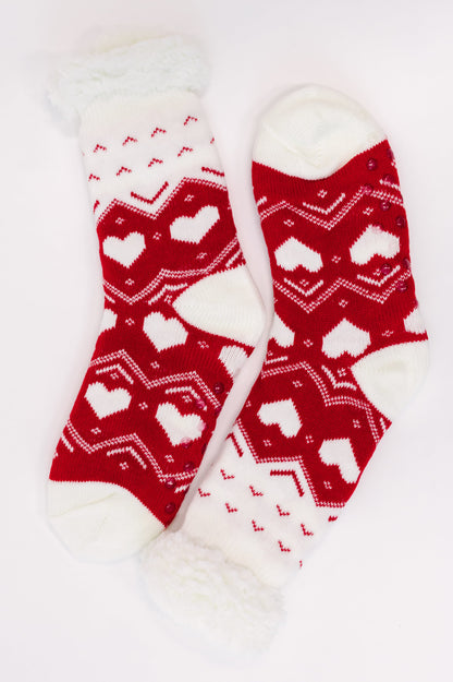 Striding to Christmas Mid Calf Fleece Lined Holiday Socks