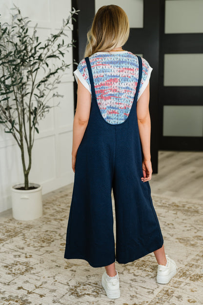 Suit Yourself Adjustable Strap Jumpsuit in Navy boutique dress from Mollie Mae Boutique