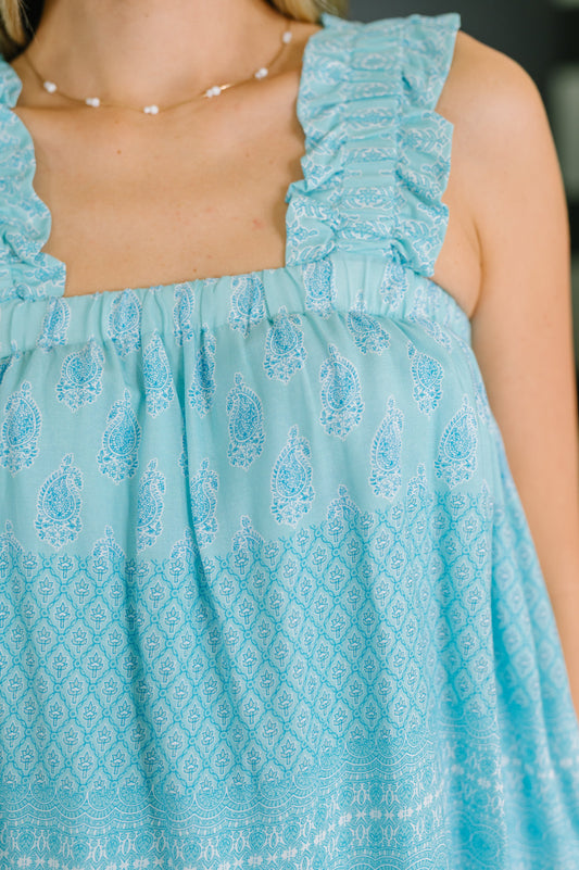 Sweetie Pie Square Neck Ruffled Strap Blouse boutique apparel from Mollie Mae Boutique