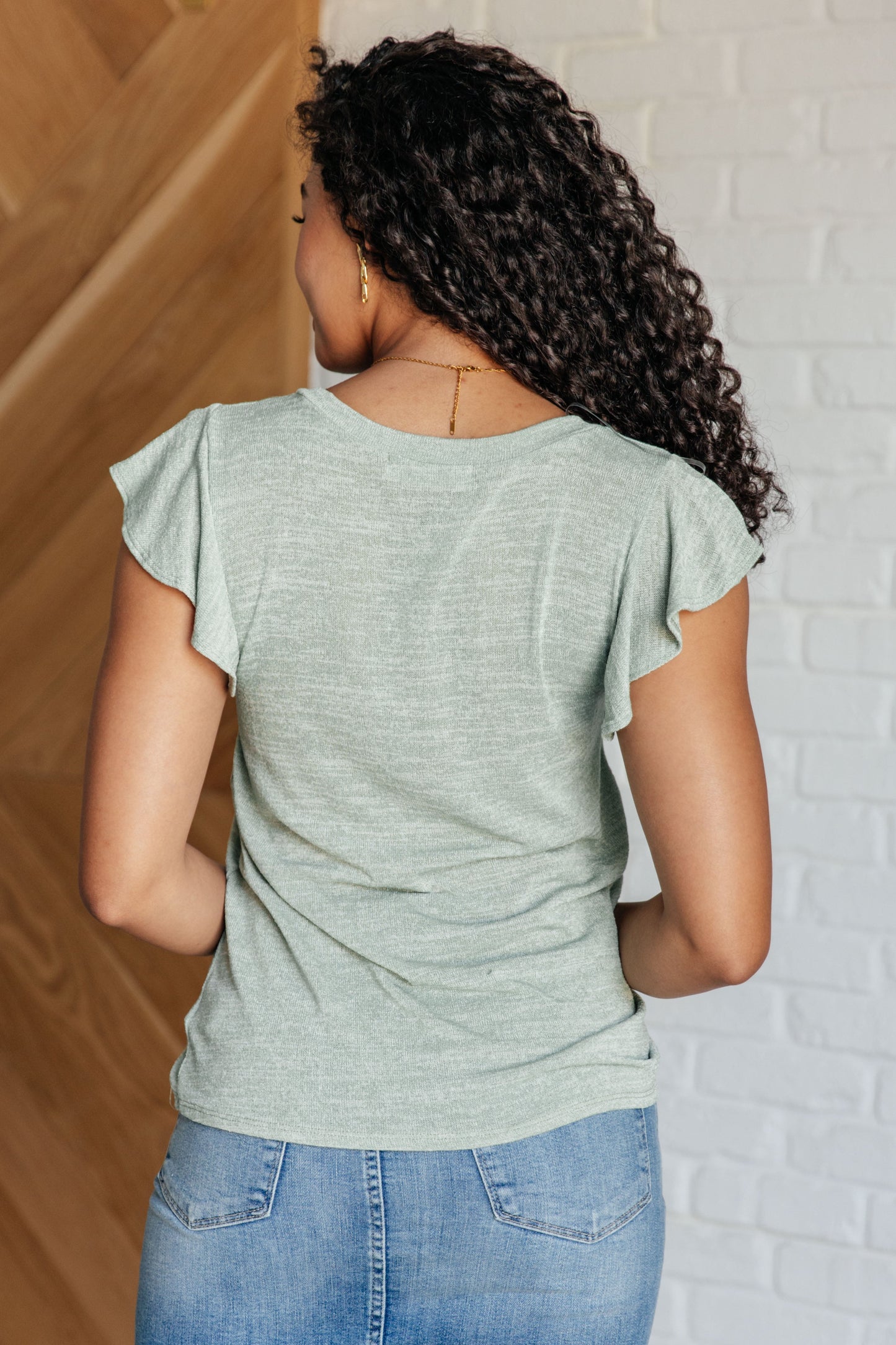 Take It In Flutter Sleeve Top boutique clothing from Mollie Mae Boutique