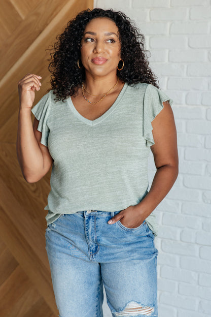 Take It In Flutter Sleeve Top boutique clothing from Mollie Mae Boutique
