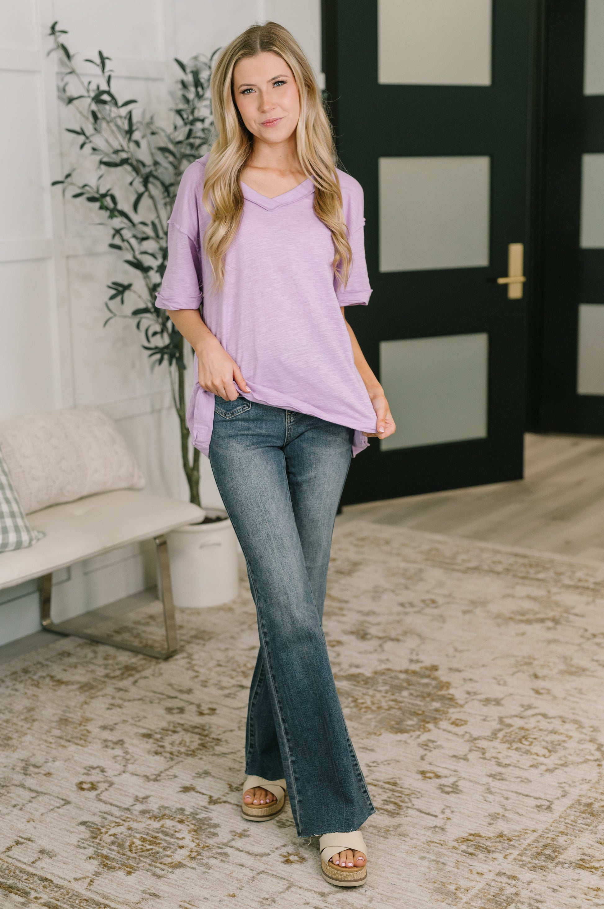 Thanks To You Relaxed Tee in Lilac boutique fashion from Mollie Mae Boutique