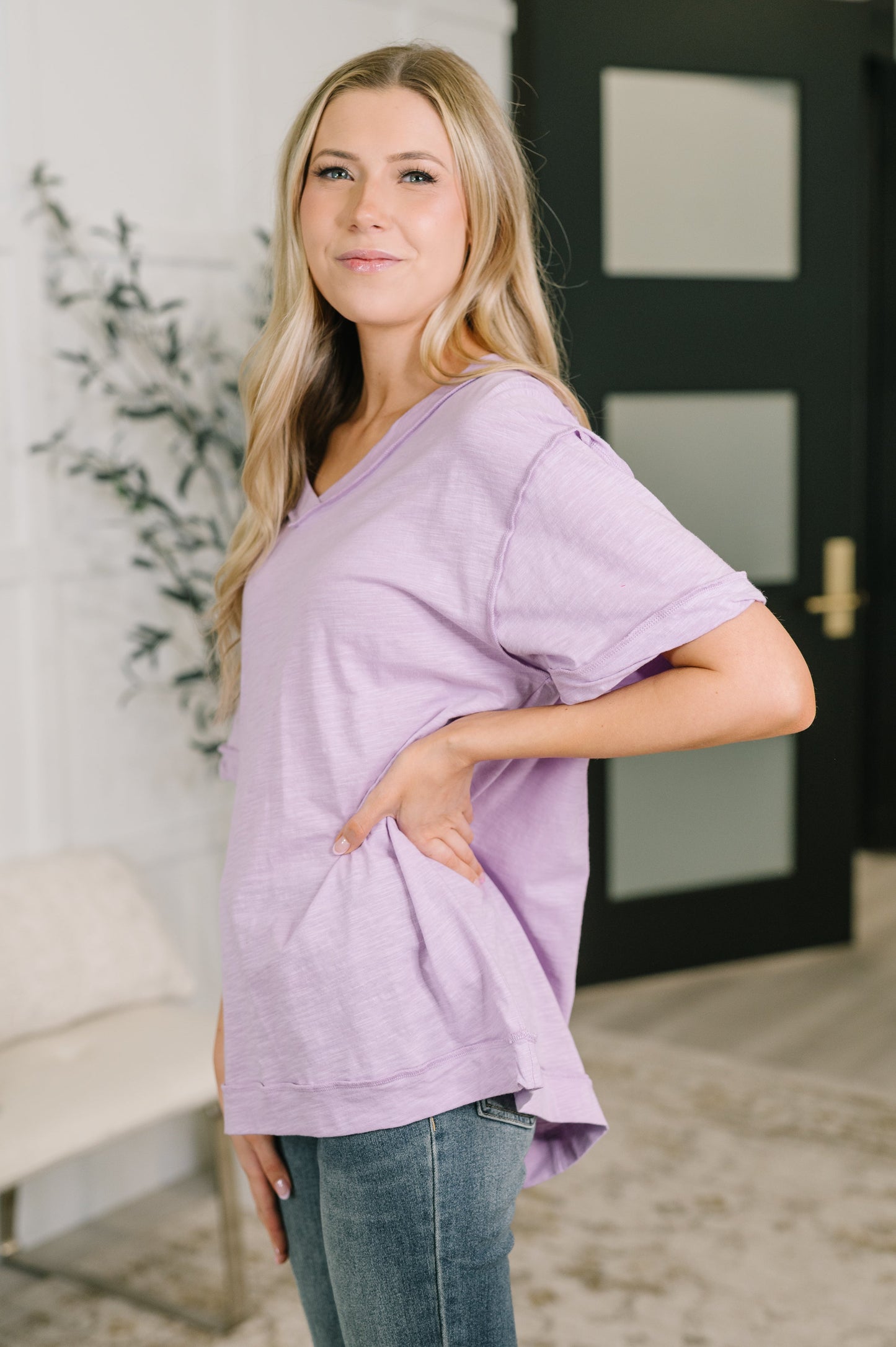 Thanks To You Relaxed Tee in Lilac boutique fashion from Mollie Mae Boutique