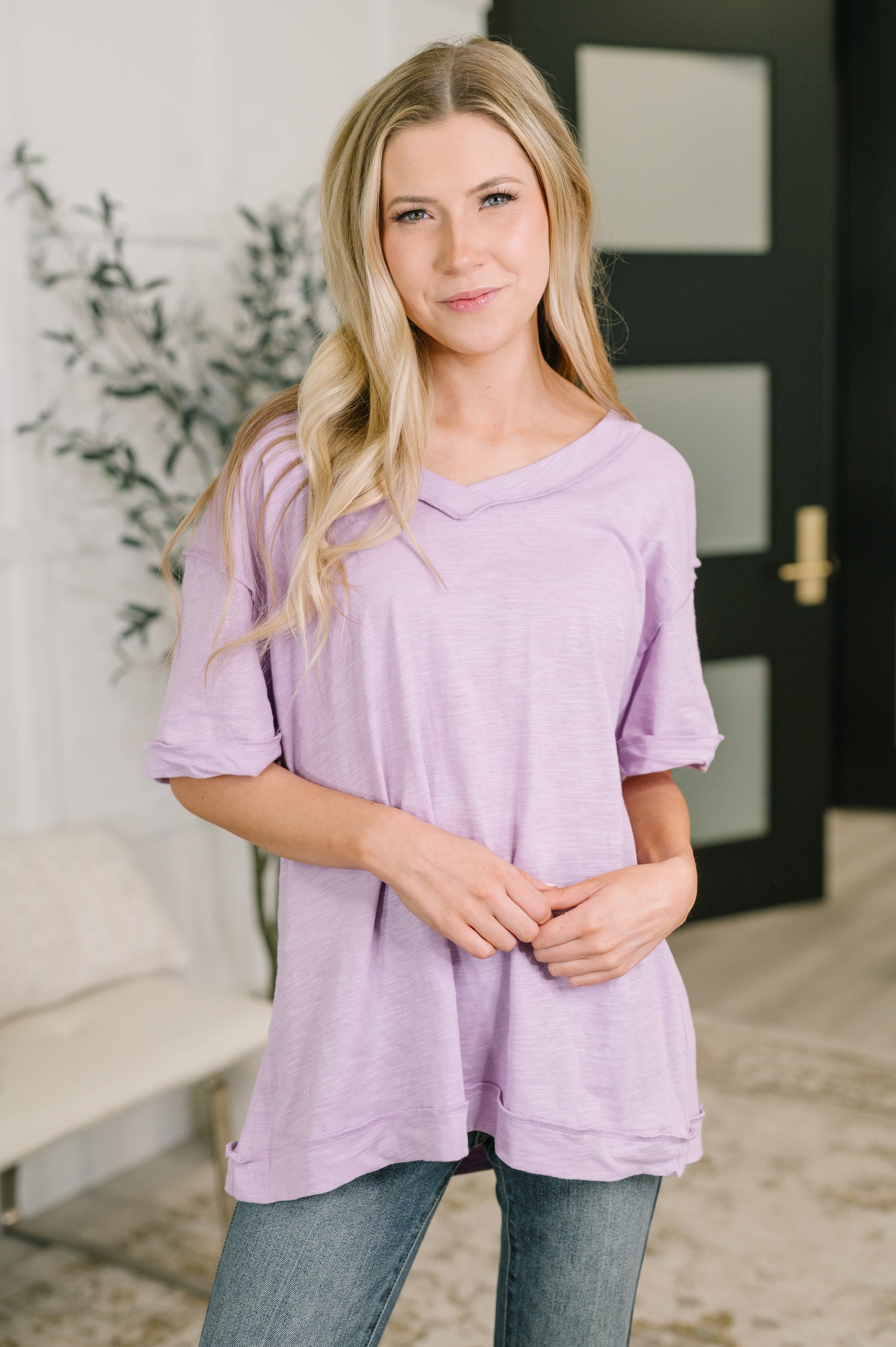 Thanks To You Relaxed Tee in Lilac boutique fashion from Mollie Mae Boutique
