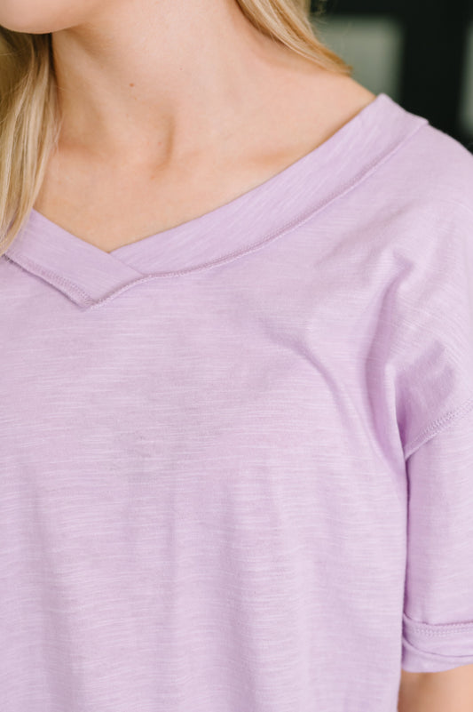 Thanks To You Relaxed Tee in Lilac boutique fashion from Mollie Mae Boutique
