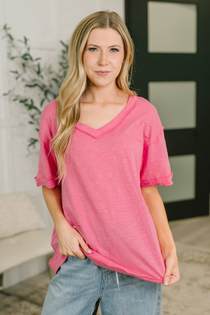 Thanks To You Relaxed Tee in Pink boutique fashion from Mollie Mae Boutique