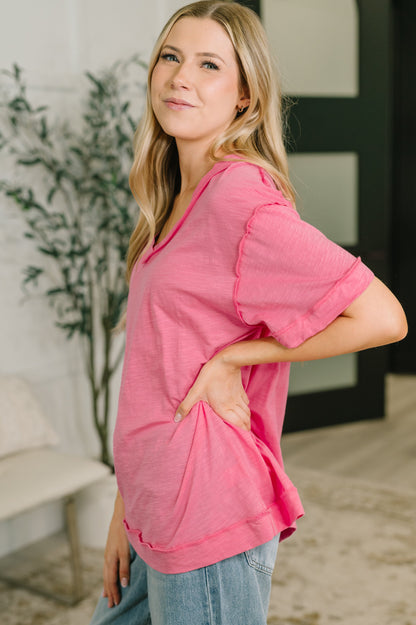 Thanks To You Relaxed Tee in Pink boutique fashion from Mollie Mae Boutique
