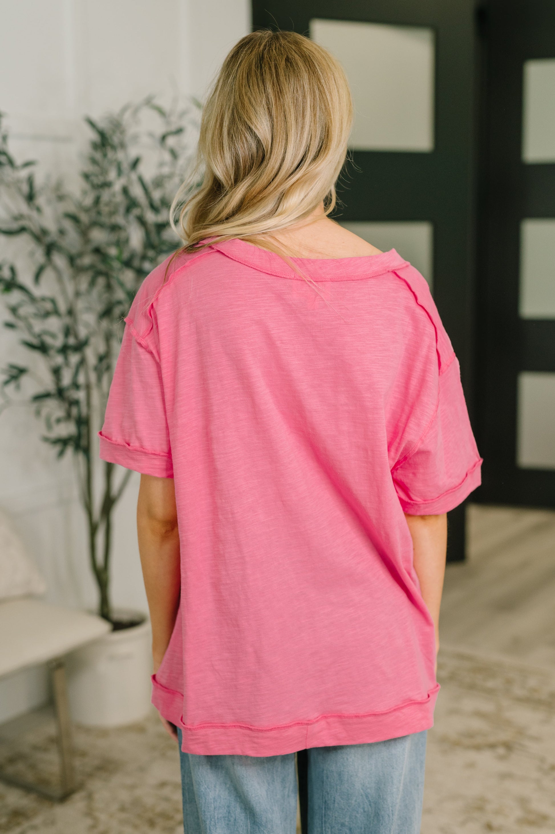 Thanks To You Relaxed Tee in Pink boutique fashion from Mollie Mae Boutique