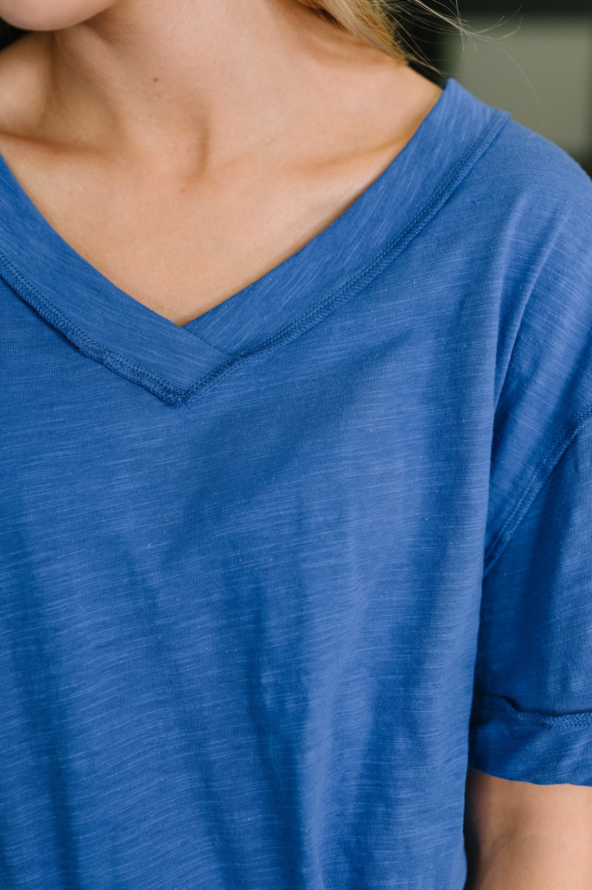 Thanks To You Relaxed Tee in Royal Blue boutique fashion from Mollie Mae Boutique