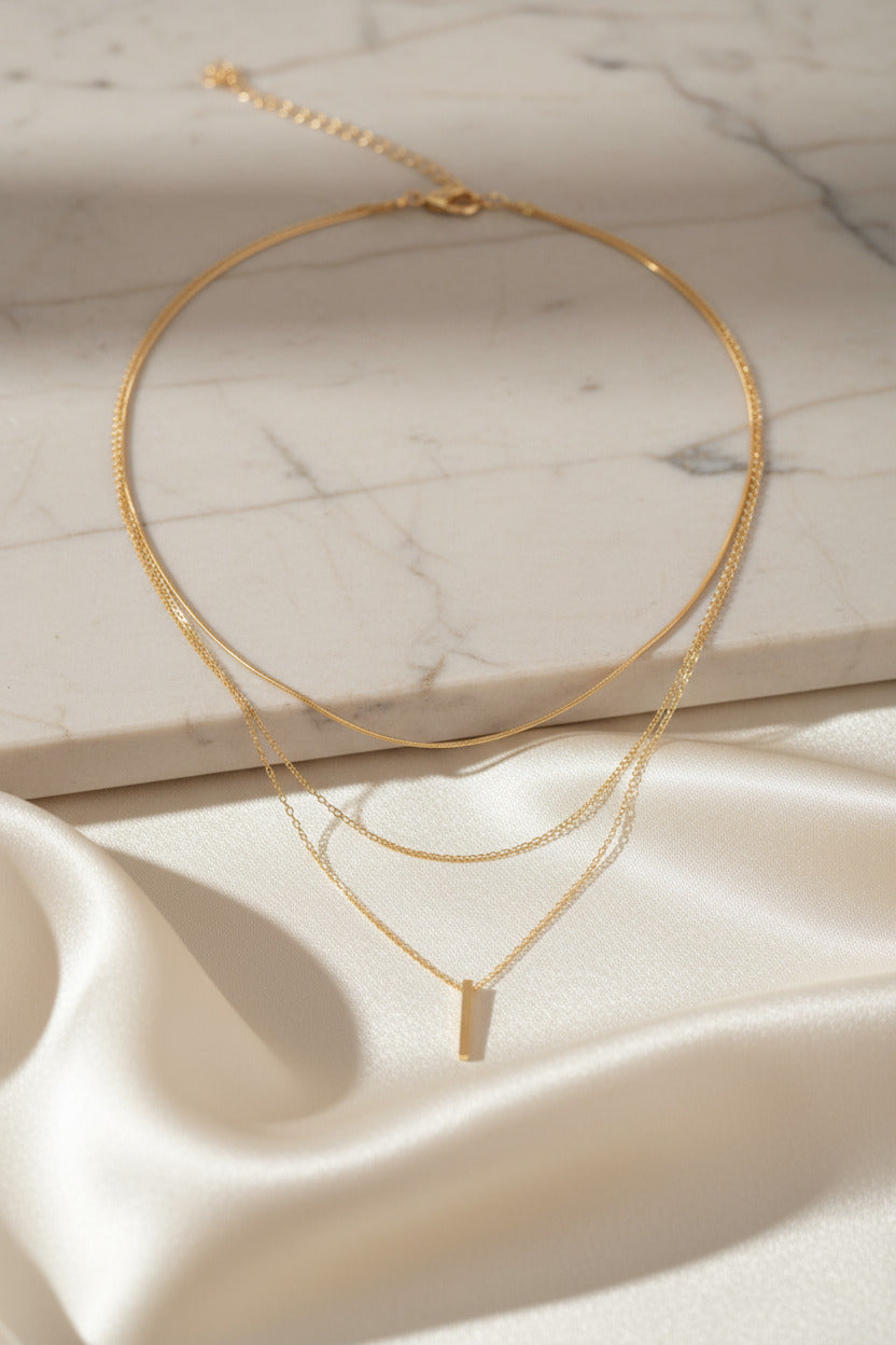 The Signature Set Layered Necklace Set in Gold