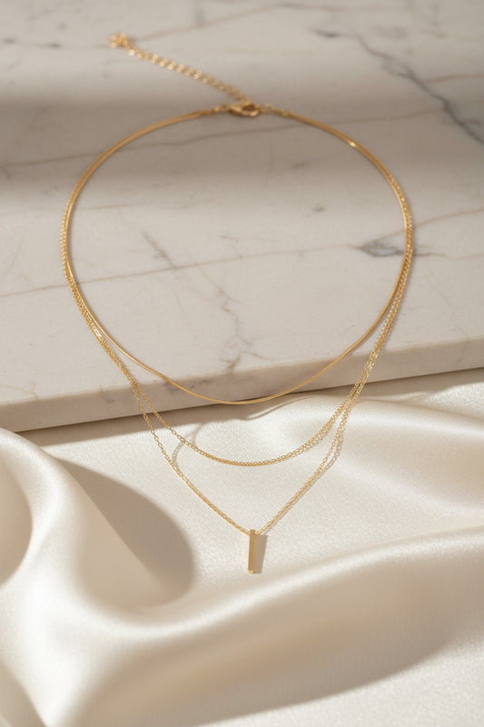The Signature Set Layered Necklace Set in Gold