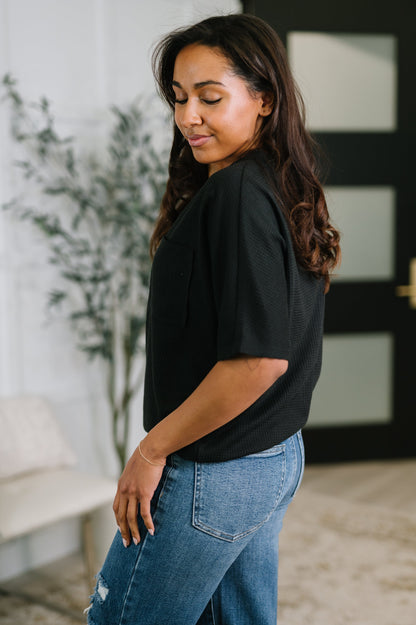 Together We're Unlimited Basic V-Neck Tee in Black