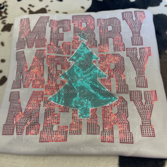 Merry Sparkle Tree Spangle Sweatshirt
