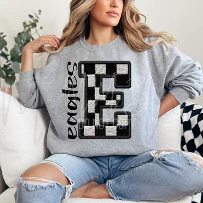 Eagles Checkered E Graphic Tee or Sweatshirt