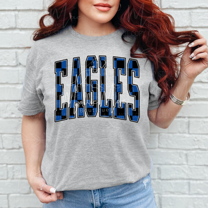 Eagles Oversized Checkered Letters Tee