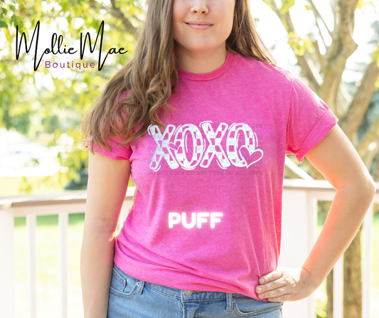 XOXO - White Puff Print