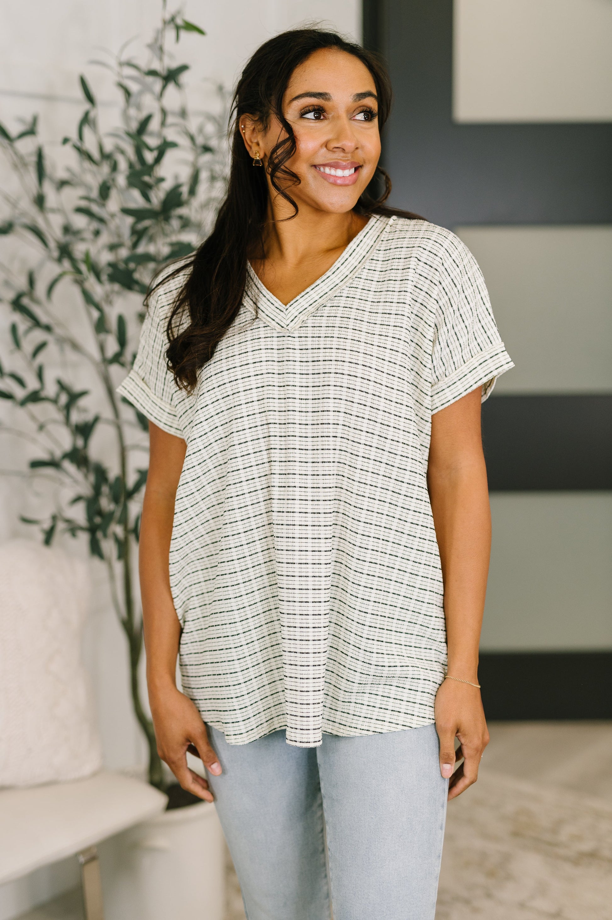 You Just Get It V-Neck Top boutique top at Mollie Mae Boutique