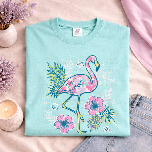 Coastal Bloom Flamingo Graphic Tee
