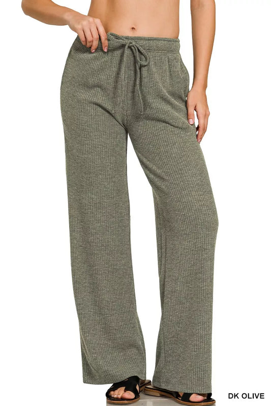 Ribbed Olive green causal pants