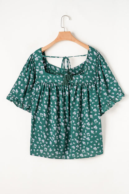 Adelynn Square Ruffled Trim PLUS Blouse boutique clothing from Mollie Mae Boutique
